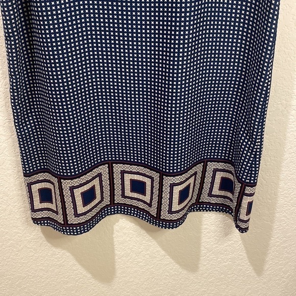 PLEIONE Blue and White Short Sleeve Shift Dress - Size Small - Picture 7 of 10